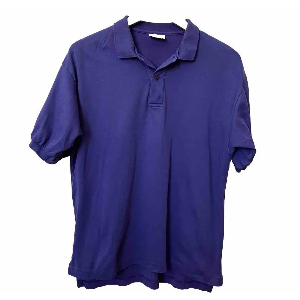 Vintage L.L. Bean Made‎ in USA Purple Polo Shirt Mens M Made in USA